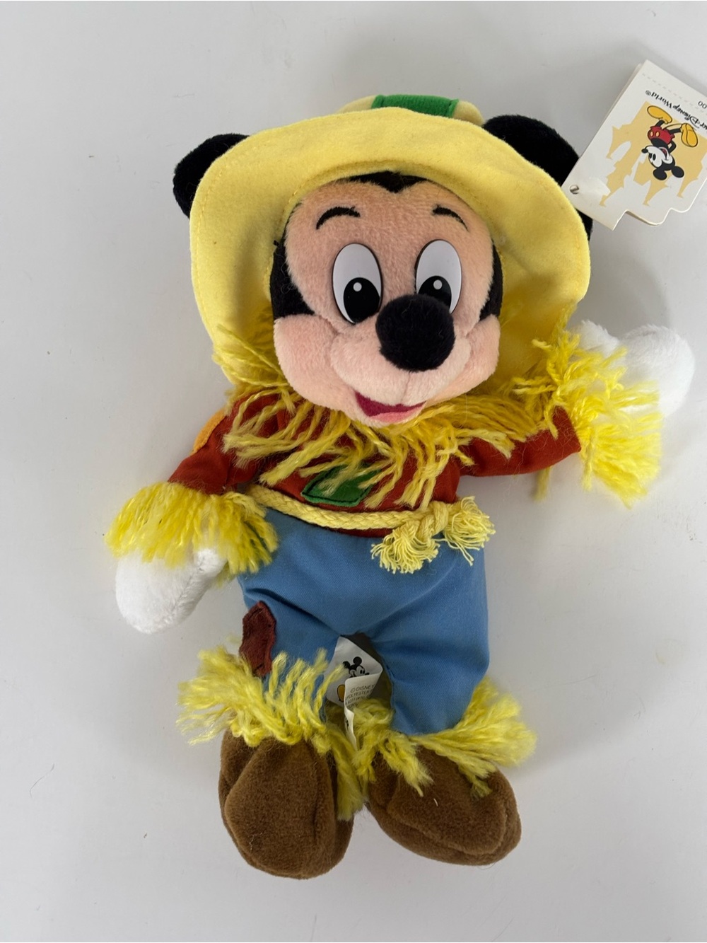 Vintage Walt Disney World Scarecrow Mickey Mouse bean bag plush